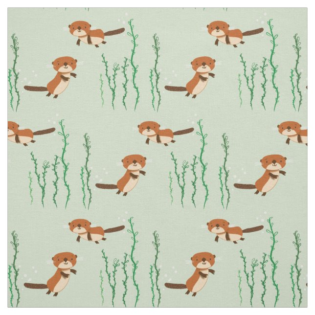 Schwimmende Otter Stoff (Muster)