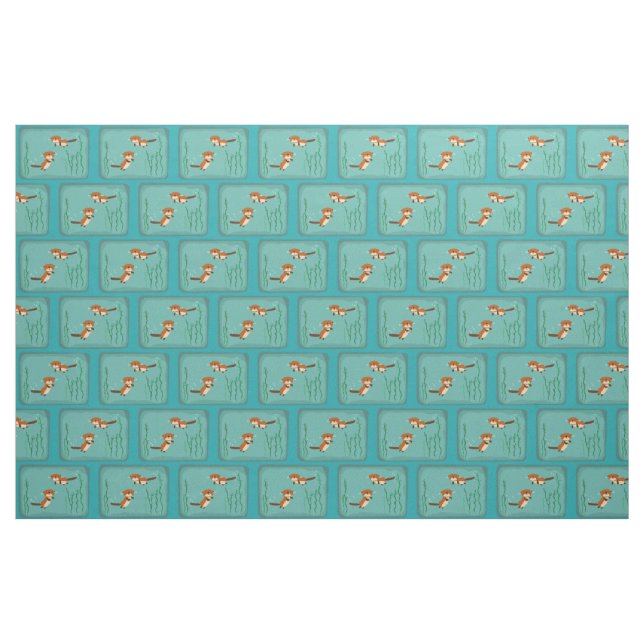 Schwimmende Otter Stoff (Fat Quarter (45,7 x 55,9 cm))