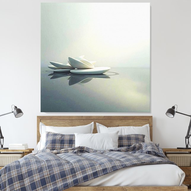 Schwimmende Petalen von Steinkonstruktionen Leinwanddruck (Insitu (Schlafzimmer))