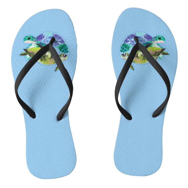 Schwimmende Schildkröten Flip Flops (Fußbett)
