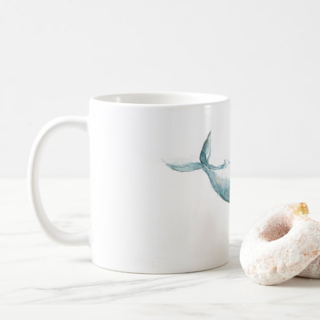 Schwimmende wegwatercolor-Wal-Tasse Tasse (Mit Donut)