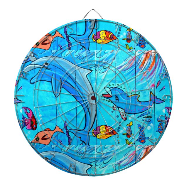 Schwimmendelphine Dartboard Dartscheibe (vorne)