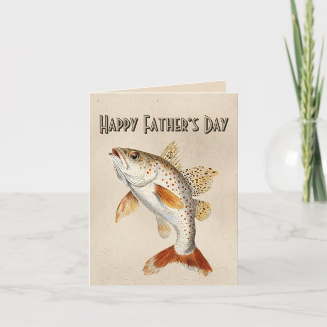 Schwimmender Fisch Frohen Vatertag Karte (Vorderseite)