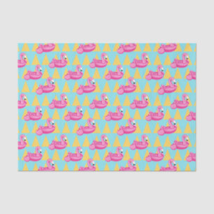 Schwimmender Flamingo (Design 69 Pink Serie) Seidenpapier