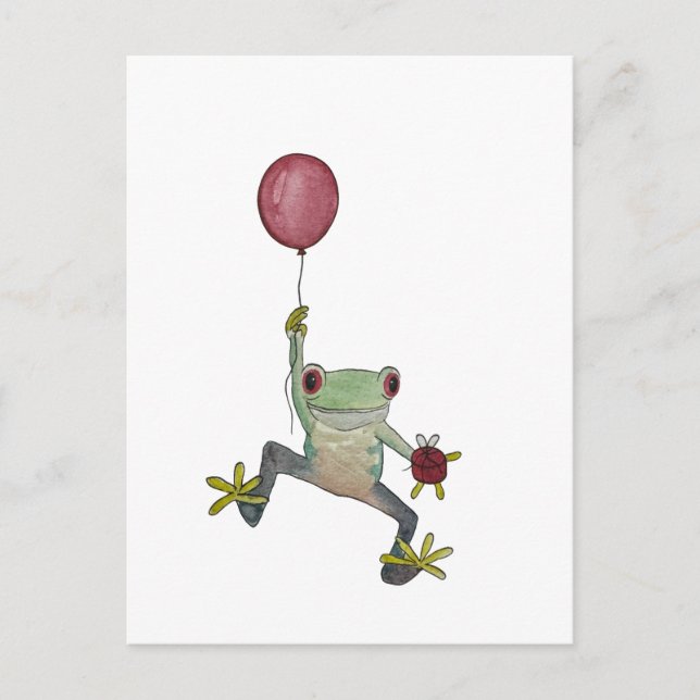 Schwimmender Frosch Postkarte (Vorderseite)