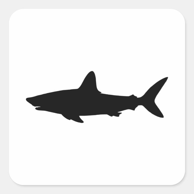 Schwimmender Hai Quadratischer Aufkleber (Vorderseite)