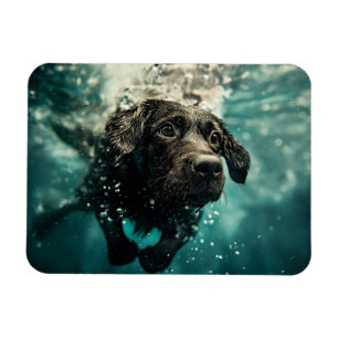 Schwimmender Labrador Welpe Unterwasser Design Magnet