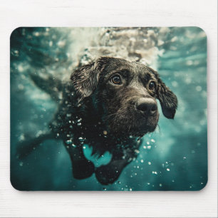 Schwimmender Labrador Welpe Unterwasser Design Mousepad