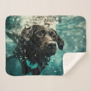 Schwimmender Labrador Welpe Unterwasser Design Sherpadecke