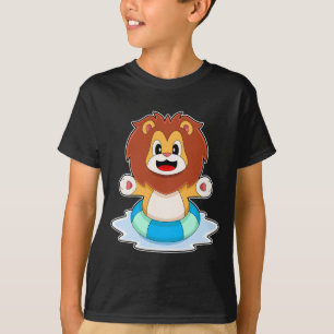 Schwimmender Löwe Rettungsring T-Shirt