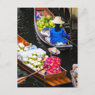 Schwimmender Markt in Bangkok Postkarte