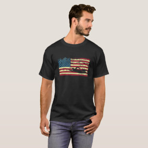 Schwimmender Schwimmen USA-Flagge-Schwimmer T-Shirt