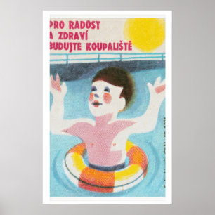 Schwimmendes Kind Streichholzschachtel Kunst Druck Poster