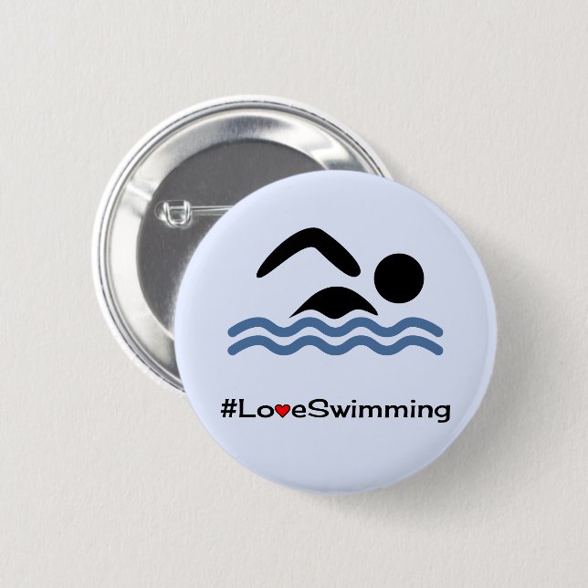 Schwimmendes Piktogrammblau der Liebe Button (Vorne & Hinten)