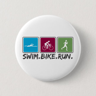Schwimmenfahrrad laufen gelassen (Triathlon) Button