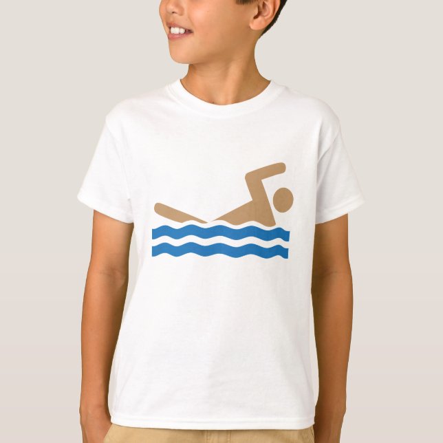 Schwimmenikonenbilddagramm in der Farbe T-Shirt (Vorderseite)