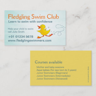 Schwimmenverein-Schwimmen-Lehrer-Visitenkarte Visitenkarte