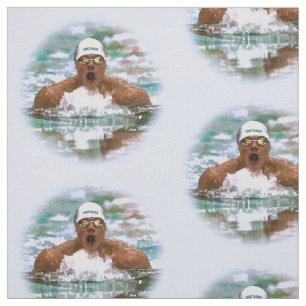 Schwimmer-Athlet im Pool mit Wasser lässt Malerei Stoff