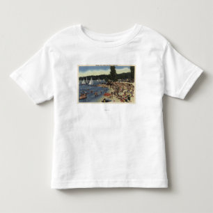 Schwimmer auf dem Baden des Bucht-Strandes Kleinkind T-shirt