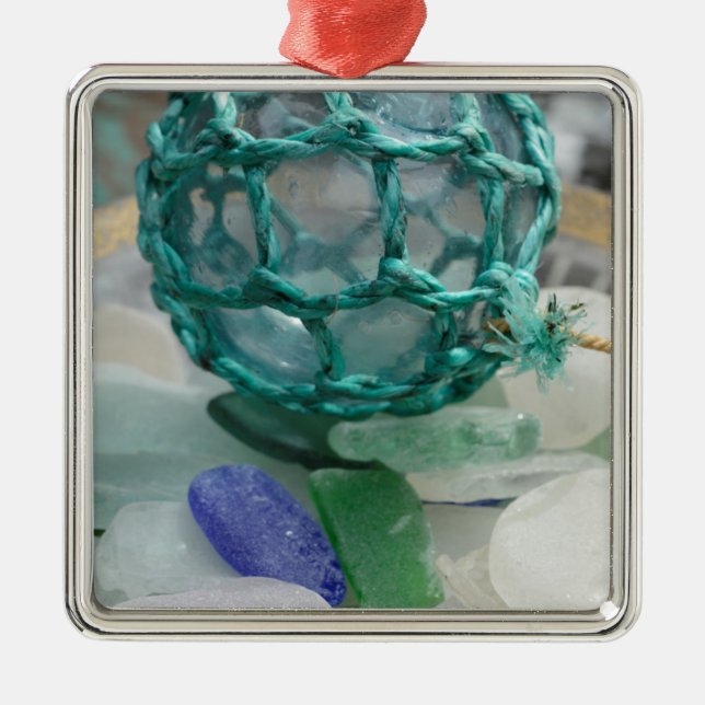 Schwimmer auf Glas, Alaska Silbernes Ornament (Vorne)