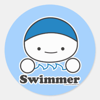 Schwimmer-Aufkleber (mehr Größen) Runder Aufkleber