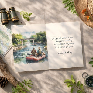 Schwimmer des Mannes auf dem Fluss Alles Gute zum  Karte