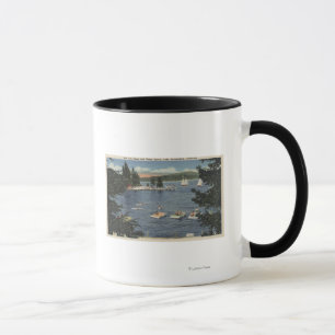 Schwimmer, die Flöße u. Sport genießen Tasse