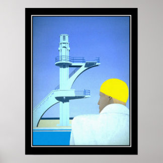 Schwimmer Diver Vintage Poster