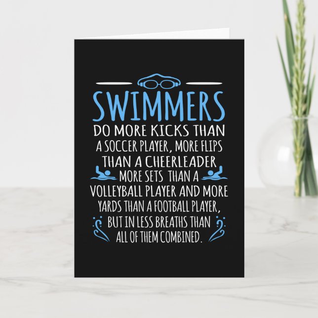 Schwimmer Facts Funny Swimming Swimming Trainer Mä Karte (Vorderseite)