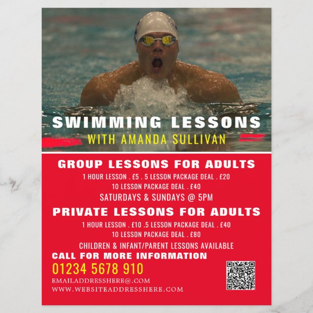 Schwimmer, Flyer für Badebetrieb und Werbung (Vorne)