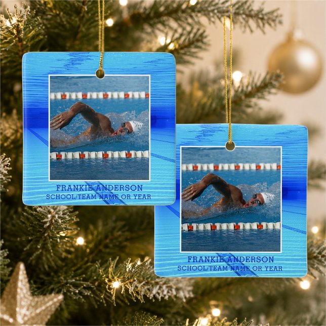 Schwimmer Foto Personalisiert Keramikornament (Von Creator hochgeladen)