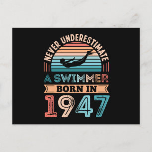 Schwimmer geboren 1947 80. Geburtstag Schwimmgesch Postkarte