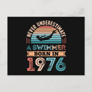 Schwimmer geboren 1976 50. Geburtstags-Schwimm-Ges Postkarte