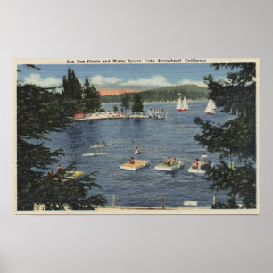 Schwimmer genießen Floats und Sport Poster