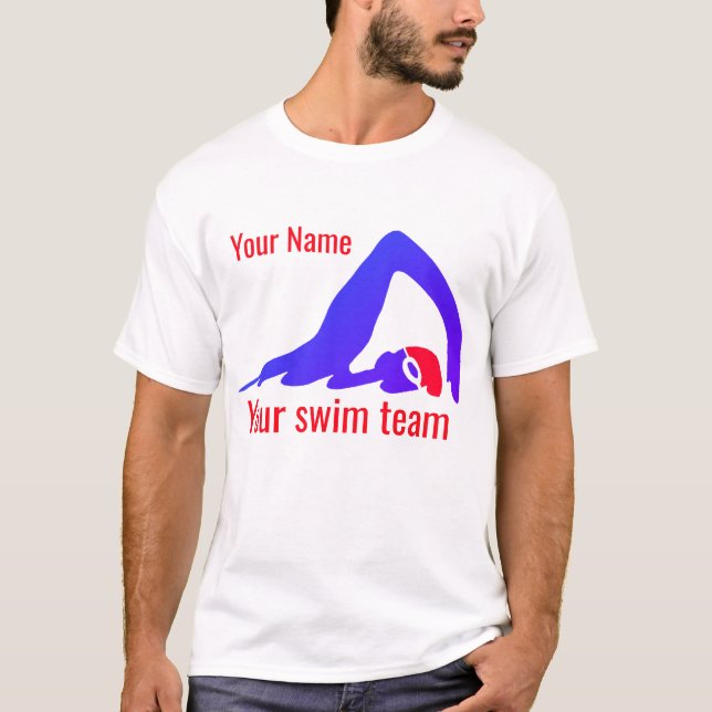 Schwimmer, Ihr Name, Freestyle-Schwimmer T-Shirt (Vorderseite)