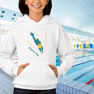 Schwimmer Illustration Schwimmmädchen Sport Hoodie