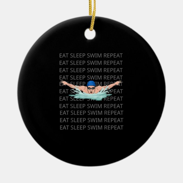 Schwimmer Liebe Funny Swimming Junge Sport Keramik Ornament (Vorne)