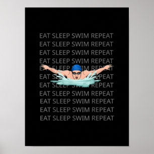 Schwimmer Liebe Funny Swimming Junge Sport Poster