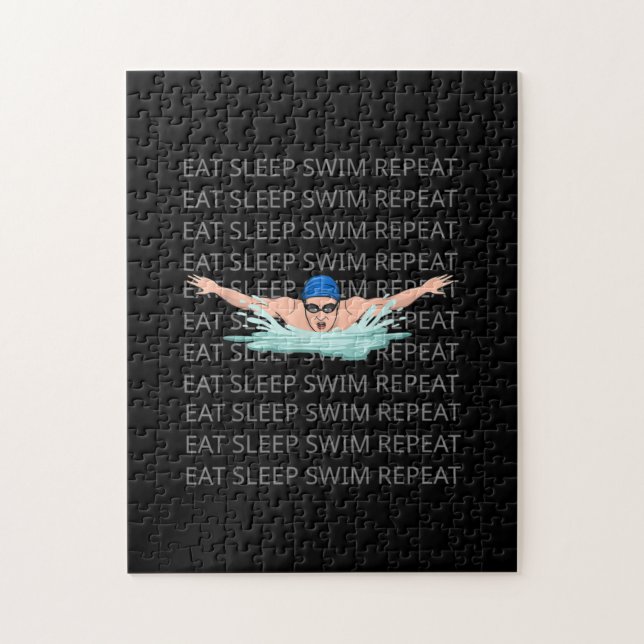 Schwimmer Liebe Funny Swimming Junge Sport Puzzle (Vertikal)