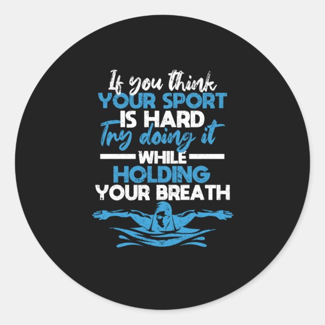 Schwimmer, lustige Schwimmübungen Runder Aufkleber (Vorderseite)