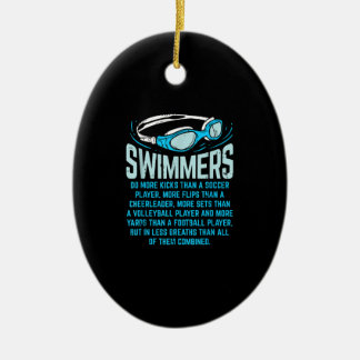 Schwimmer machen mehr Kicks I Funny Geschenk Schwi Keramik Ornament