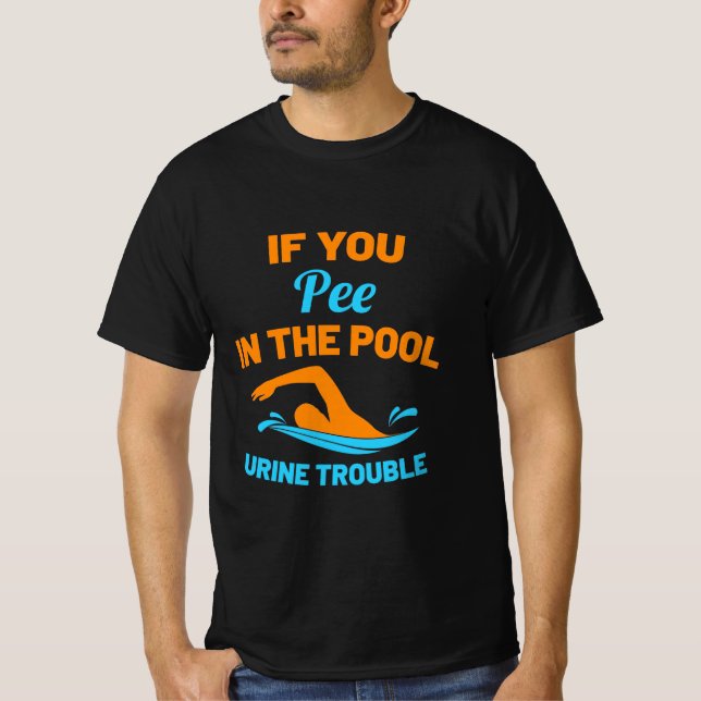 Schwimmer Pech im Pool T-Shirt (Vorderseite)