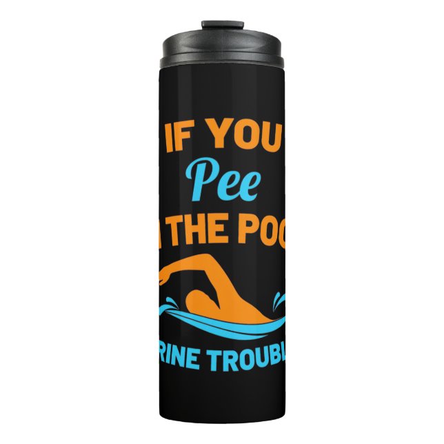 Schwimmer Pech im Pool Thermosbecher (Vorderseite)