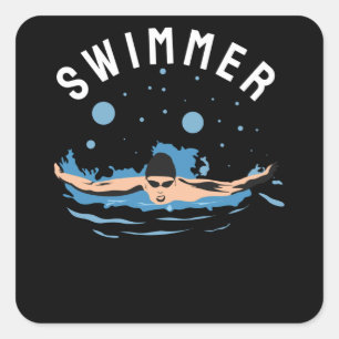 Schwimmer - Perfekte Gestaltung für Schwimmer Quadratischer Aufkleber