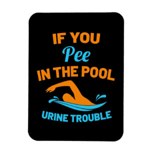 Schwimmer Pipi Im Pool Magnet