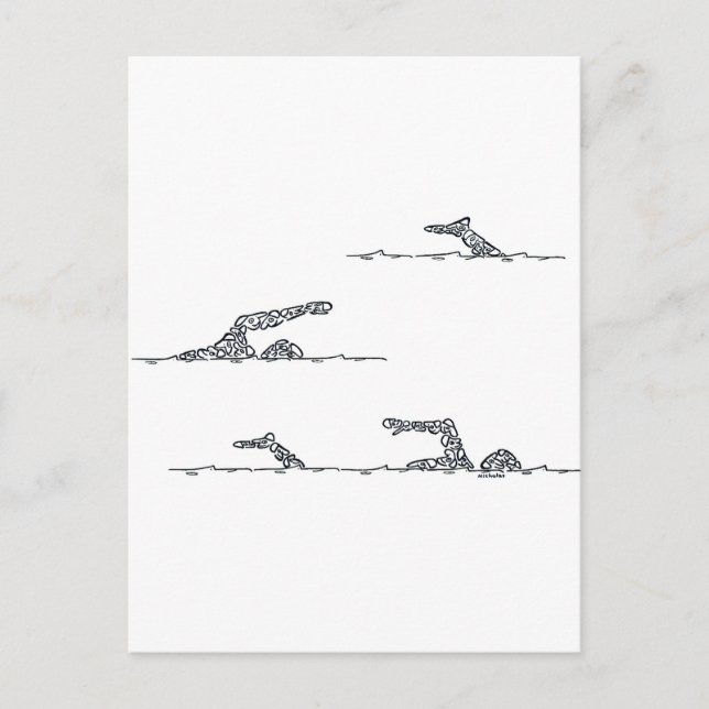 SCHWIMMER POSTKARTE (Vorderseite)