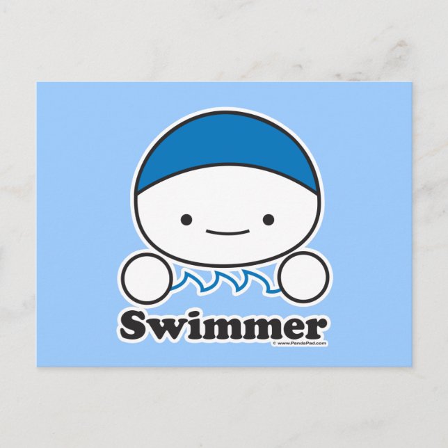 Schwimmer-Postkarte Postkarte (Vorderseite)