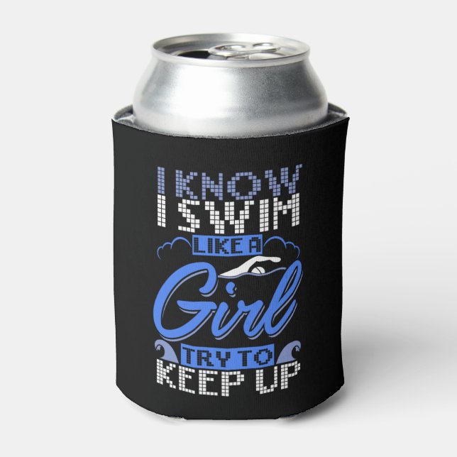 Schwimmer Schwimmen Sport Geschenk Dosenkühler (Kanne Vorderseite)