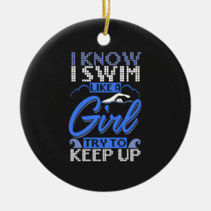 Schwimmer Schwimmen Sport Geschenk Keramik Ornament