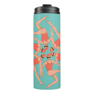Schwimmer - Synchro Schwimmbad Choreografie Wasser Thermosbecher